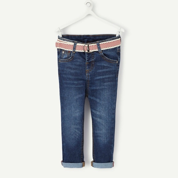 SLIM JEANS WITH A RED CORD BELT 18M - Picture 2 of 6